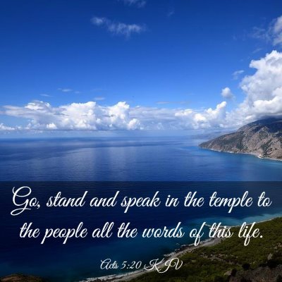 Picture 03 - Acts 5:20 KJV - Go, stand and speak in the temple to the people - Bible Verse Picture