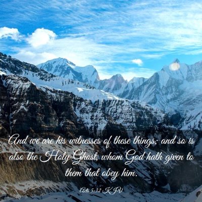Picture 03 - Acts 5:32 KJV - And we are his witnesses of these things; and so - Bible Verse Picture