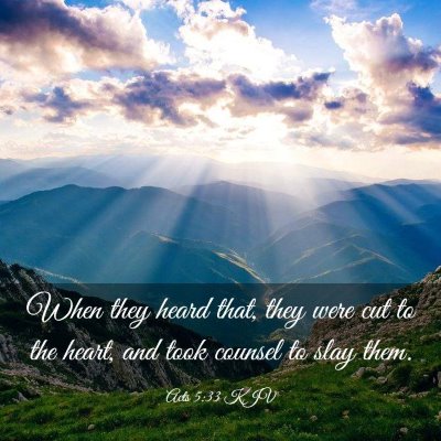Picture 03 - Acts 5:33 KJV - When they heard that, they were cut to the heart, - Bible Verse Picture