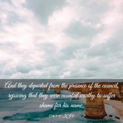 Picture 03 - Acts 5:41 KJV - And they departed from the presence of the - Bible Verse Picture