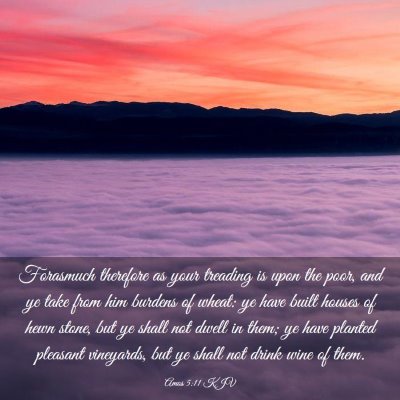 Picture 03 - Amos 5:11 KJV - Forasmuch therefore as your treading is upon the - Bible Verse Picture