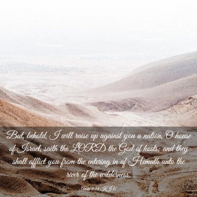 Picture 03 - Amos 6:14 KJV - But, behold, I will raise up against you a - Bible Verse Picture
