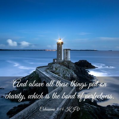 Picture 03 - Colossians 3:14 KJV - And above all these things put on charity, which - Bible Verse Picture