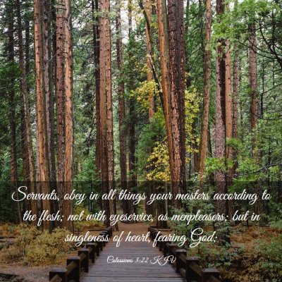 Picture 03 - Colossians 3:22 KJV - Servants, obey in all things your masters - Bible Verse Picture