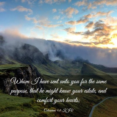 Picture 03 - Colossians 4:8 KJV - Whom I have sent unto you for the same purpose, - Bible Verse Picture