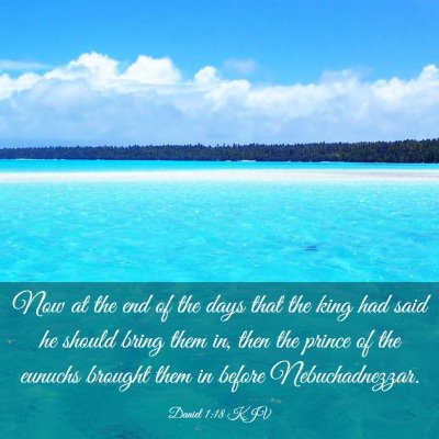 Picture 03 - Daniel 1:18 KJV - Now at the end of the days that the king had said - Bible Verse Picture