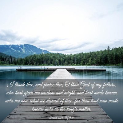 Picture 03 - Daniel 2:23 KJV - I thank thee, and praise thee, O thou God of my - Bible Verse Picture