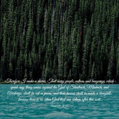 Picture 03 - Daniel 3:29 KJV - Therefore I make a decree, That every people, - Bible Verse Picture