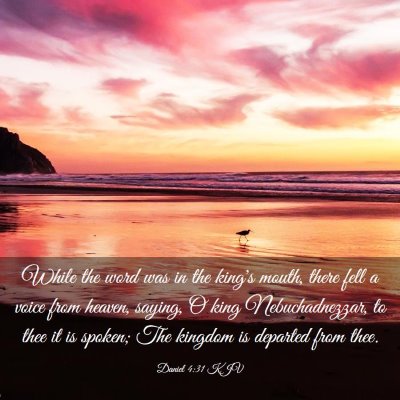 Picture 03 - Daniel 4:31 KJV - While the word was in the king's mouth, there - Bible Verse Picture