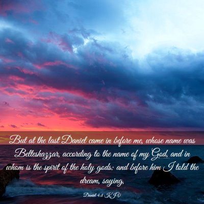 Picture 03 - Daniel 4:8 KJV - But at the last Daniel came in before me, whose - Bible Verse Picture
