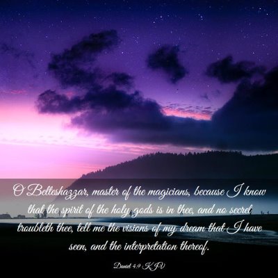 Picture 03 - Daniel 4:9 KJV - O Belteshazzar, master of the magicians, because - Bible Verse Picture