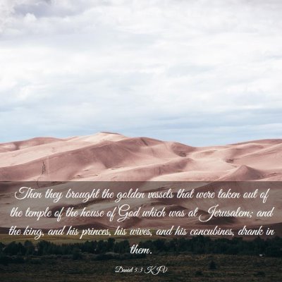 Picture 03 - Daniel 5:3 KJV - Then they brought the golden vessels that were - Bible Verse Picture