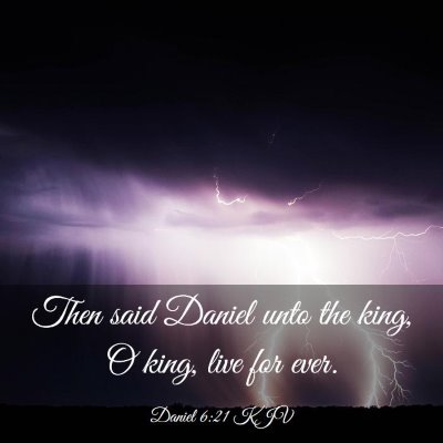 Picture 03 - Daniel 6:21 KJV - Then said Daniel unto the king, O king, live for - Bible Verse Picture