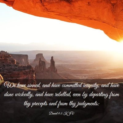 Picture 03 - Daniel 9:5 KJV - We have sinned, and have committed iniquity, and - Bible Verse Picture