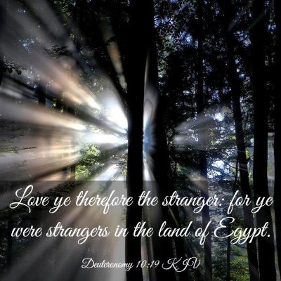 Picture 03 - Deuteronomy 10:19 KJV - Love ye therefore the stranger: for ye were - Bible Verse Picture