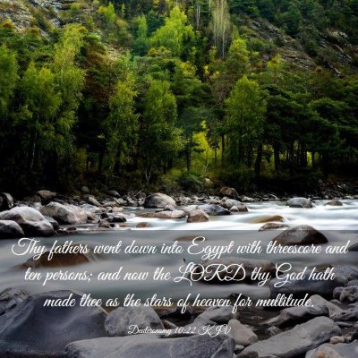Picture 03 - Deuteronomy 10:22 KJV - Thy fathers went down into Egypt with threescore - Bible Verse Picture