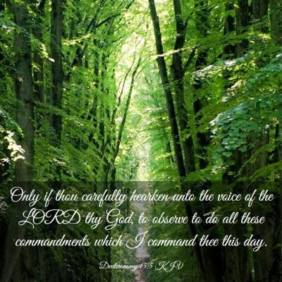 Picture 03 - Deuteronomy 15:5 KJV - Only if thou carefully hearken unto the voice of - Bible Verse Picture