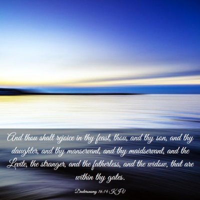 Picture 03 - Deuteronomy 16:14 KJV - And thou shalt rejoice in thy feast, thou, and - Bible Verse Picture