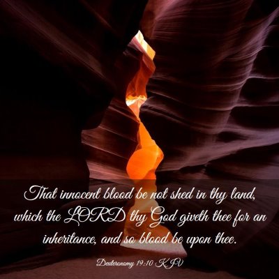 Picture 03 - Deuteronomy 19:10 KJV - That innocent blood be not shed in thy land, - Bible Verse Picture