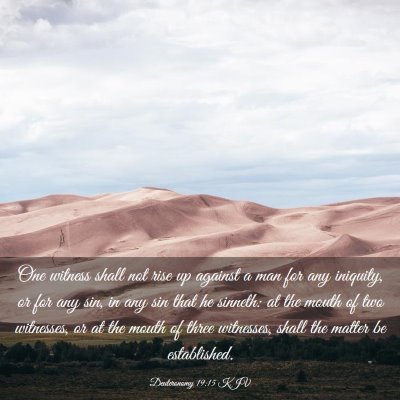 Picture 03 - Deuteronomy 19:15 KJV - One witness shall not rise up against a man for - Bible Verse Picture