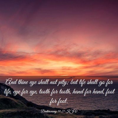 Picture 03 - Deuteronomy 19:21 KJV - And thine eye shall not pity; but life shall go - Bible Verse Picture