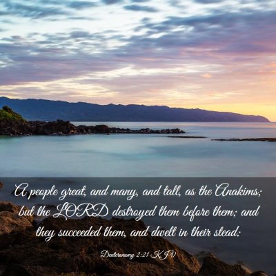 Picture 03 - Deuteronomy 2:21 KJV - A people great, and many, and tall, as the - Bible Verse Picture