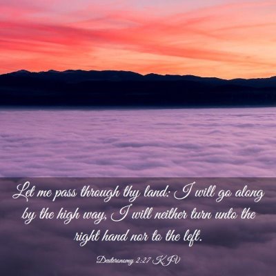 Picture 03 - Deuteronomy 2:27 KJV - Let me pass through thy land: I will go along by - Bible Verse Picture