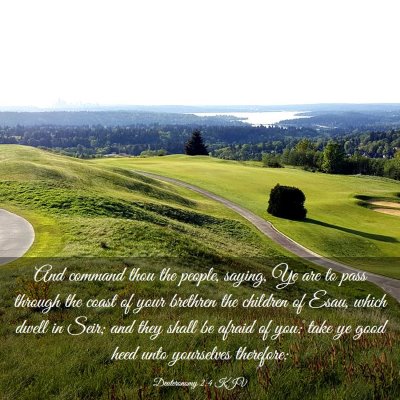 Picture 03 - Deuteronomy 2:4 KJV - And command thou the people, saying, Ye are to - Bible Verse Picture