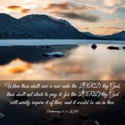 Picture 03 - Deuteronomy 23:21 KJV - When thou shalt vow a vow unto the LORD thy God, - Bible Verse Picture