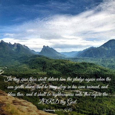 Picture 03 - Deuteronomy 24:13 KJV - In any case thou shalt deliver him the pledge - Bible Verse Picture