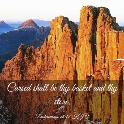 Picture 03 - Deuteronomy 28:17 KJV - Cursed shall be thy basket and thy - Bible Verse Picture