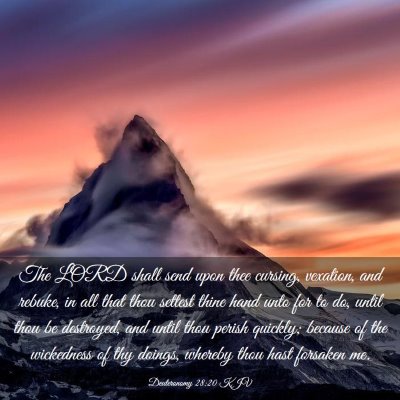 Picture 03 - Deuteronomy 28:20 KJV - The LORD shall send upon thee cursing, vexation, - Bible Verse Picture