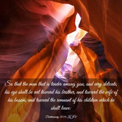 Picture 03 - Deuteronomy 28:54 KJV - So that the man that is tender among you, and - Bible Verse Picture