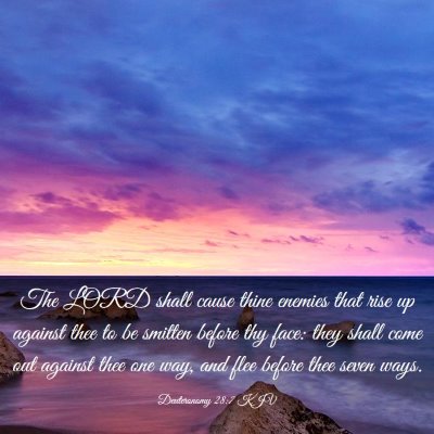 Picture 03 - Deuteronomy 28:7 KJV - The LORD shall cause thine enemies that rise up - Bible Verse Picture