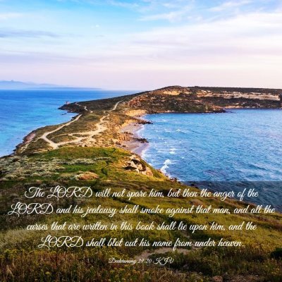 Picture 03 - Deuteronomy 29:20 KJV - The LORD will not spare him, but then the anger - Bible Verse Picture