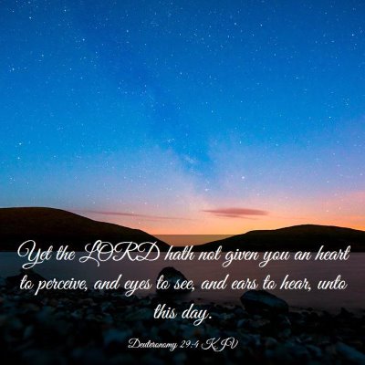 Picture 03 - Deuteronomy 29:4 KJV - Yet the LORD hath not given you an heart to - Bible Verse Picture