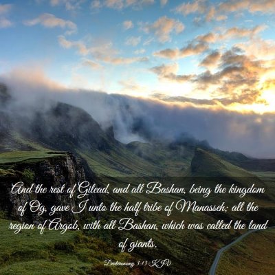 Picture 03 - Deuteronomy 3:13 KJV - And the rest of Gilead, and all Bashan, being the - Bible Verse Picture