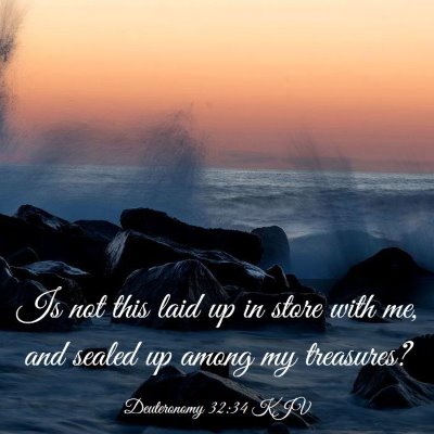 Picture 03 - Deuteronomy 32:34 KJV - Is not this laid up in store with me, and sealed - Bible Verse Picture