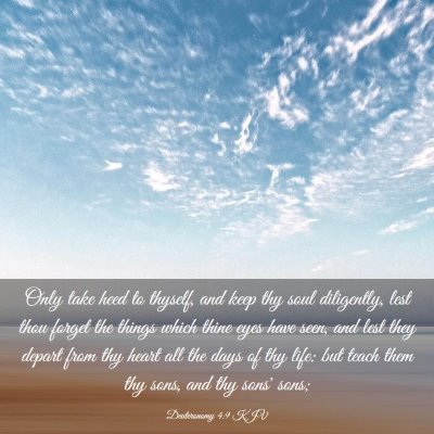 Picture 03 - Deuteronomy 4:9 KJV - Only take heed to thyself, and keep thy soul - Bible Verse Picture