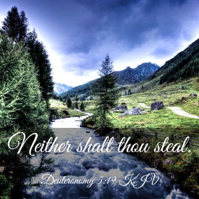 Picture 03 - Deuteronomy 5:19 KJV - Neither shalt thou - Bible Verse Picture