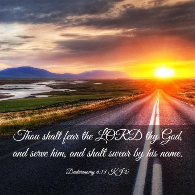 Picture 03 - Deuteronomy 6:13 KJV - Thou shalt fear the LORD thy God, and serve him, - Bible Verse Picture