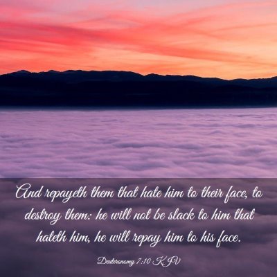 Picture 03 - Deuteronomy 7:10 KJV - And repayeth them that hate him to their face, to - Bible Verse Picture