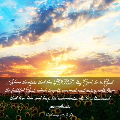Picture 03 - Deuteronomy 7:9 KJV - Know therefore that the LORD thy God, he is God, - Bible Verse Picture