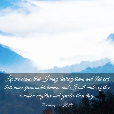 Picture 03 - Deuteronomy 9:14 KJV - Let me alone, that I may destroy them, and blot - Bible Verse Picture