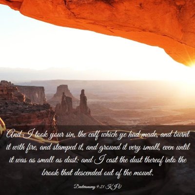 Picture 03 - Deuteronomy 9:21 KJV - And I took your sin, the calf which ye had made, - Bible Verse Picture