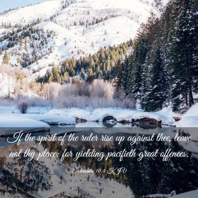 Picture 03 - Ecclesiastes 10:4 KJV - If the spirit of the ruler rise up against thee, - Bible Verse Picture