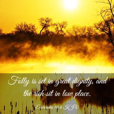 Picture 03 - Ecclesiastes 10:6 KJV - Folly is set in great dignity, and the rich sit - Bible Verse Picture