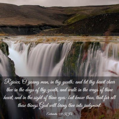 Picture 03 - Ecclesiastes 11:9 KJV - Rejoice, O young man, in thy youth; and let thy - Bible Verse Picture