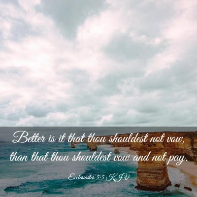Picture 03 - Ecclesiastes 5:5 KJV - Better is it that thou shouldest not vow, than - Bible Verse Picture