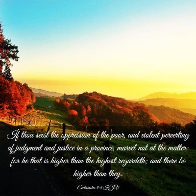 Picture 03 - Ecclesiastes 5:8 KJV - If thou seest the oppression of the poor, and - Bible Verse Picture